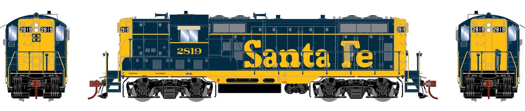 Athearn Genesis HO ATHG82608 DCC Ready EMD GP7 Locomotive Santa Fe ATSF #2819