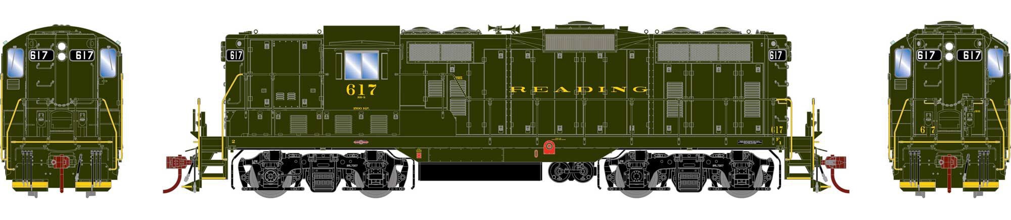 Athearn Genesis HO ATHG82619 DCC Ready EMD GP7 Locomotive Reading RDG #617