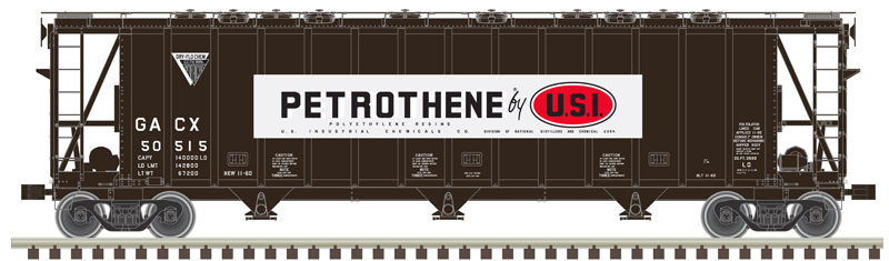 Atlas Master N 50006333 General American 3500 Dry-Flo 3-Bay Covered Hopper USI Petrothene GACX #50433