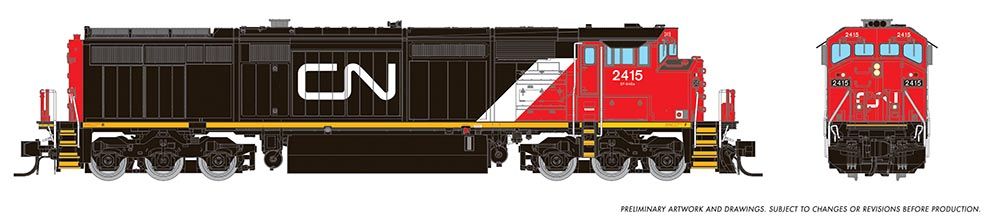 Rapido Trains Inc N 540039 DCC Ready GE Dash 8-40CM Locomotive Canadian National 'Large Noodle Logo Scheme' CN #2415