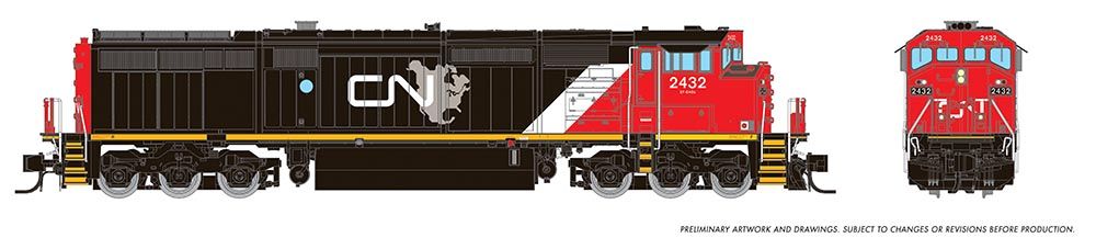 Rapido Trains Inc N 540041 DCC Ready GE Dash 8-40CM Locomotive Canadian National 'North America Logo Scheme' CN #2432