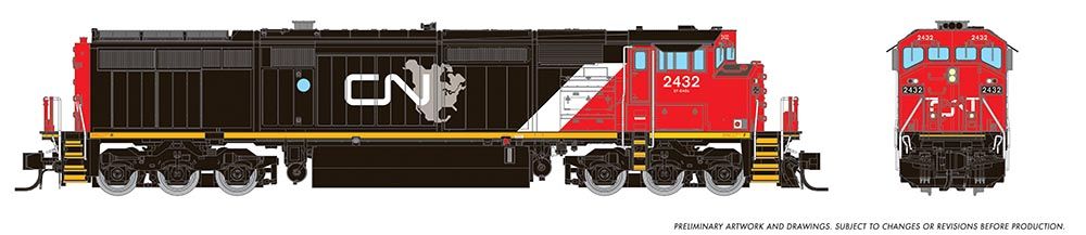 Rapido Trains Inc N 540544 DCC/ESU LokSound Equipped GE Dash 8-40CM Locomotive Canadian National 'North America Logo Scheme' CN #2453