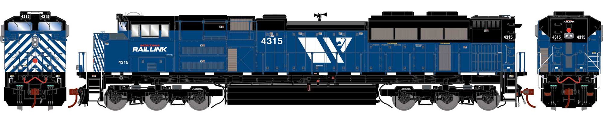 Athearn Genesis HO ATHG75748 DCC Ready EMD SD70ACe Locomotive Montana Rail Link MRL #4315