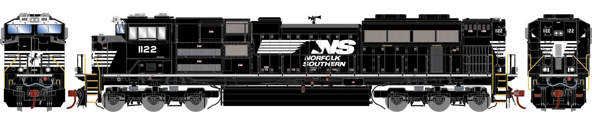 Athearn Genesis HO ATHG75839 DCC/Tsunami 2 Sound Equipped EMD SD70ACe Locomotive Norfolk Southern NS #1122