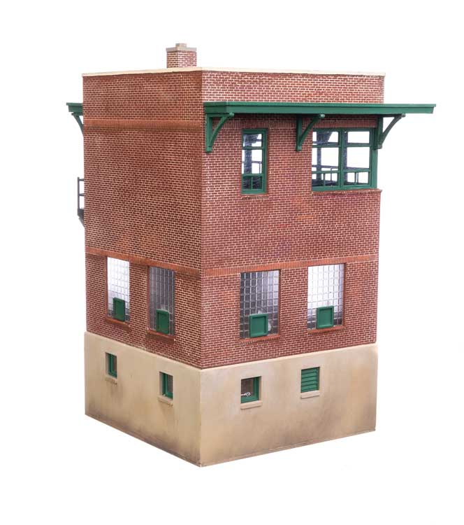 Walthers Cornerstone HO 933-3554 Pennsylvania Railroad Brick Interlocking Tower w/Flat Roof - Kit