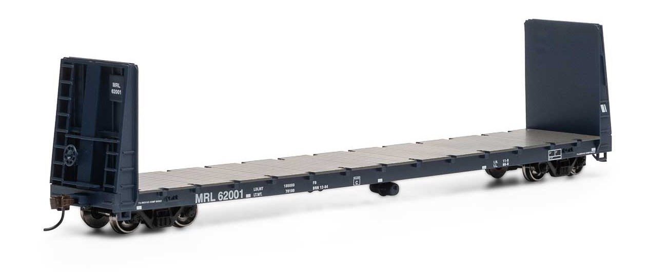 Athearn HO ATH17224 60' Bulkhead Flat Car MRL #62001