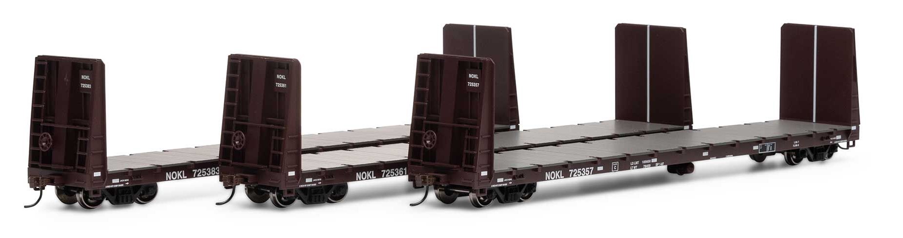 Athearn HO ATH17229 60' Bulkhead Flat Car NOKL 3-Pack