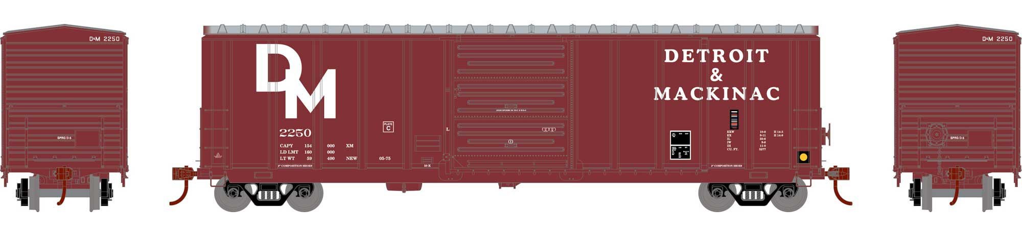 Athearn HO ATH15954 50' PS 5277 Boxcar Detroit & Mackinac D&M #2250