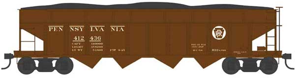 Bowser Executive Line HO 43052 Class H22a 4-Bay Hopper Pennsylvania Railroad PRR #412436