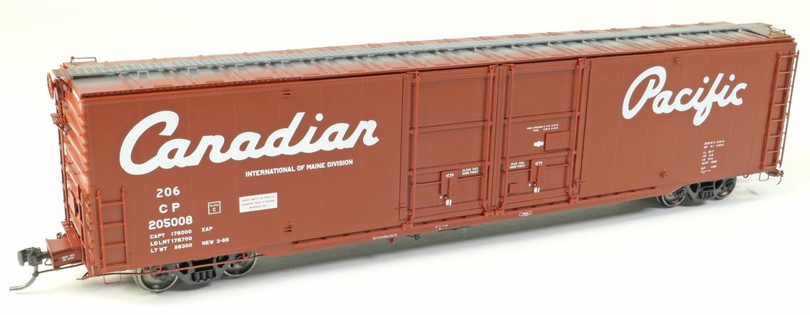 Tangent Scale Models HO 33010-02 Greenville 6,000CuFt 60' Double Door Box Car Canadian Pacific 'Delivery Red 3-1966' CP #205007