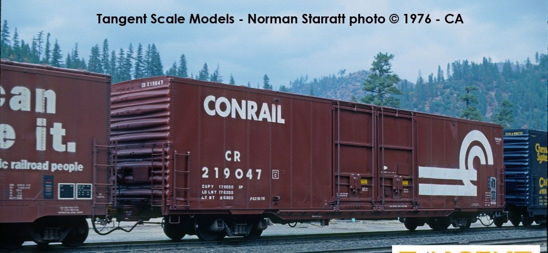 Tangent Scale Models HO 33011-03 Greenville 6,000CuFt 60' Double Door Box Car Conrail '932B Repaint 1976+ Large Logo' CR #219055