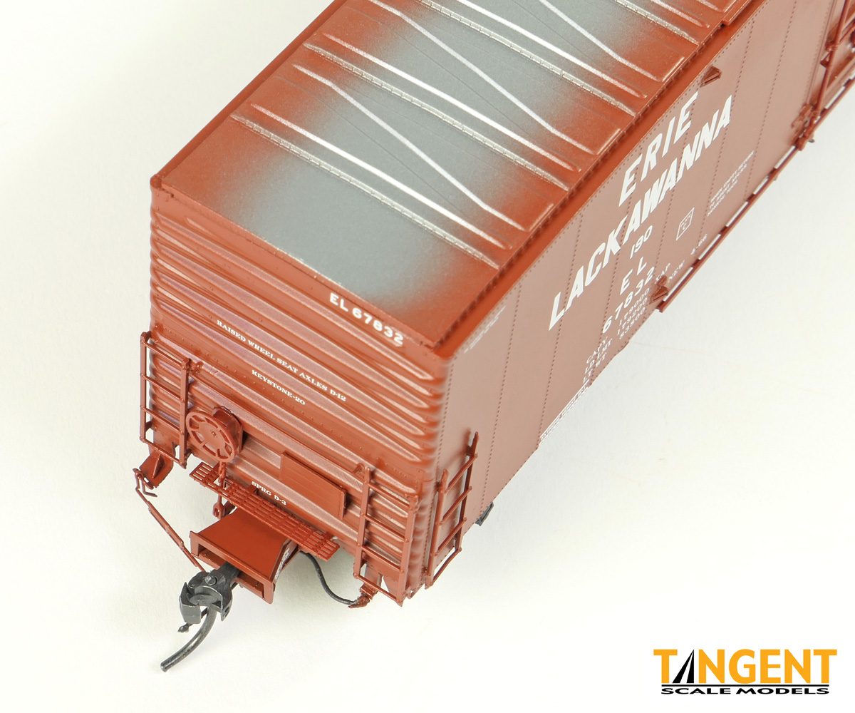 Tangent Scale Models HO 33012-03 Greenville 6,000CuFt 60' Double Door Box Car Erie Lackawanna 'Delivery Red 1966' EL #67828