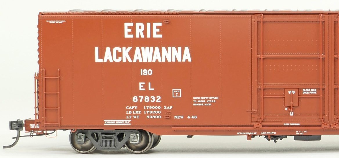 Tangent Scale Models HO 33012-06 Greenville 6,000CuFt 60' Double Door Box Car Erie Lackawanna 'Delivery Red 1966' EL #67835