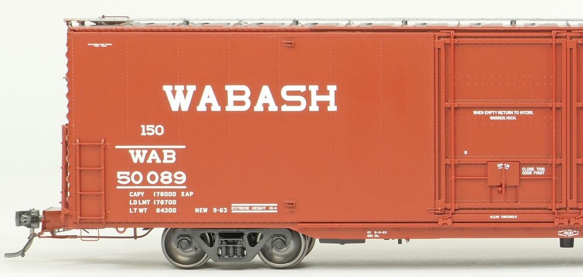 Tangent Scale Models HO 33013-03 Greenville 6,000CuFt 60' Double Door Box Car Wabash 'Delivery Red 9-1963' WAB #50085