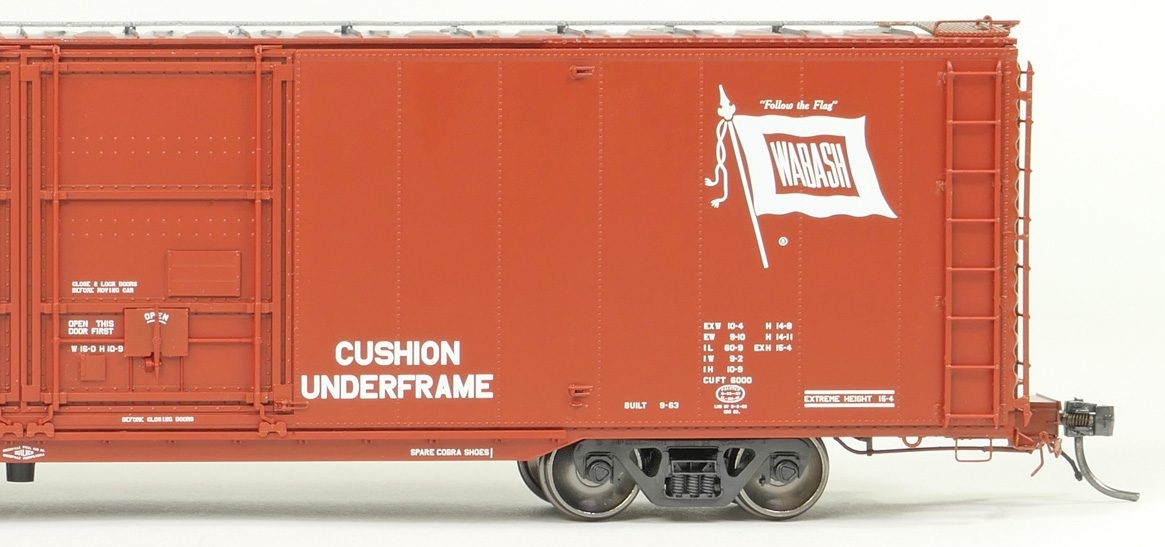 Tangent Scale Models HO 33013-03 Greenville 6,000CuFt 60' Double Door Box Car Wabash 'Delivery Red 9-1963' WAB #50085
