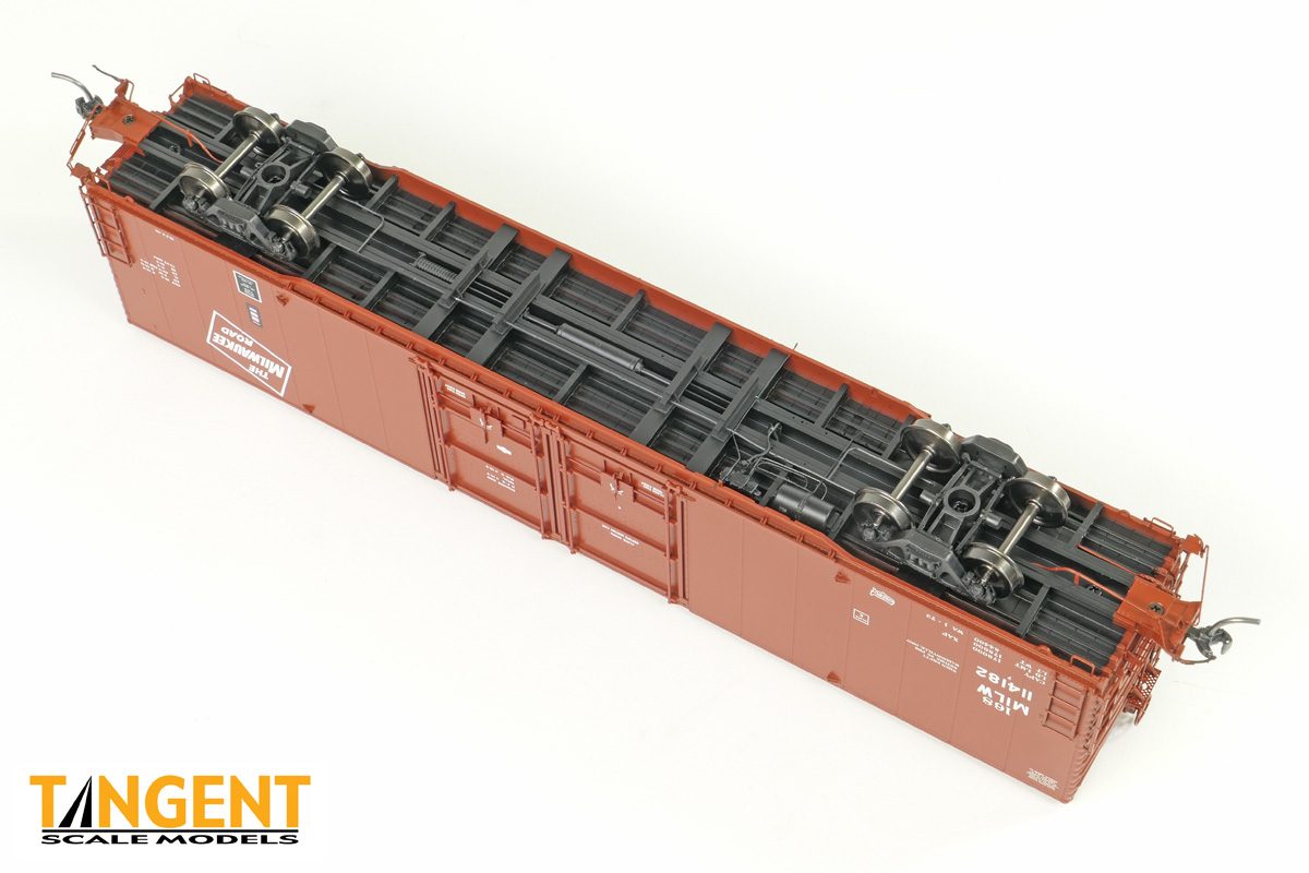 Tangent Scale Models HO 33014-01 Greenville 6,000CuFt 60' Double Door Box Car Milwaukee Road 'Red Repaint 1973+' MILW #114177