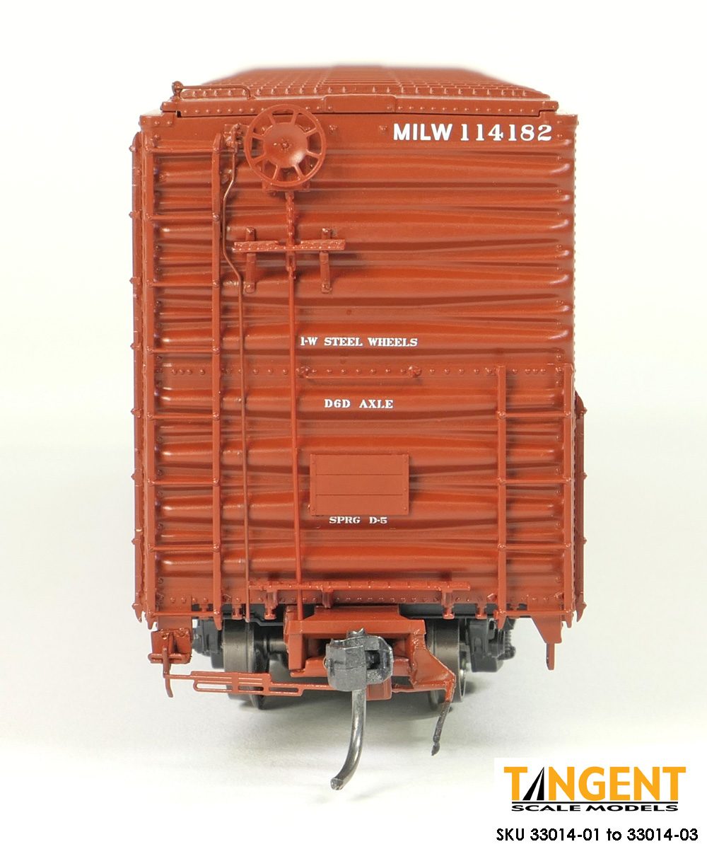 Tangent Scale Models HO 33014-02 Greenville 6,000CuFt 60' Double Door Box Car Milwaukee Road 'Red Repaint 1973+' MILW #114180