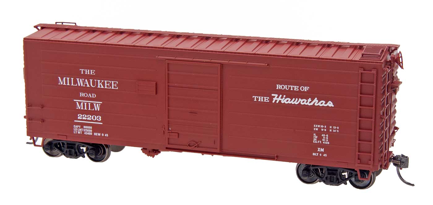 Intermountain HO 48503-14 40' Milwaukee Road Rib Side Boxcar 'Hiawatha - Original Door' MILW #22370