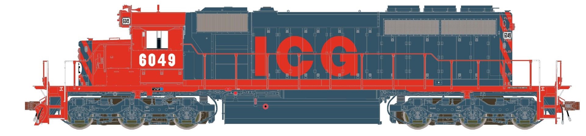 ScaleTrains Rivet Counter HO SXT38804 DCC Ready EMD SD40-2 Locomotive ICG 'Orange & Gray' ICG #6040