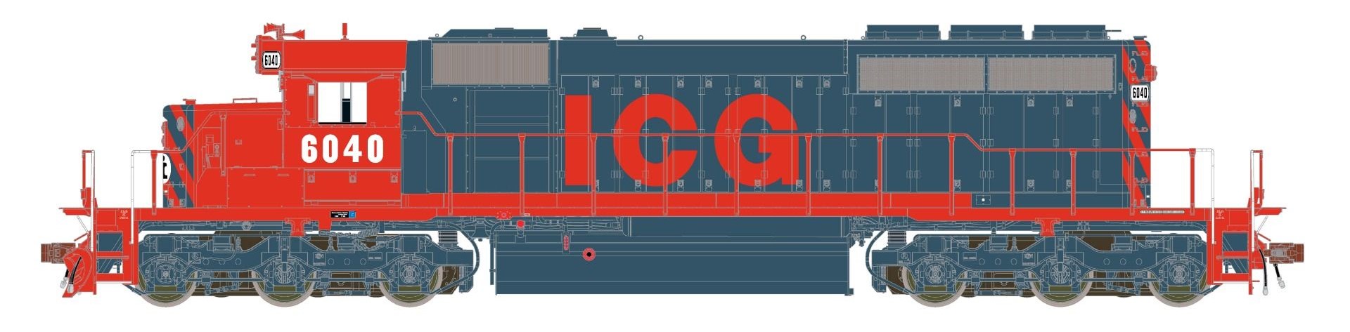 ScaleTrains Rivet Counter HO SXT38806 DCC Ready EMD SD40-2 Locomotive ICG 'Orange & Gray' ICG #6041