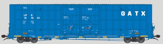 Aurora Miniatures HO 306043 Greenbrier 7550 cf 60’ Plate F Boxcar '1st Run GATX Blue' LRS #141001