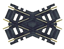 Atlas HO 174 Code 100 Nickel-Silver Rail Black Ties Custom-Line Crossing 45-Degree - 3" - 1 Piece