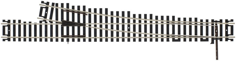 Atlas HO 394 Code 100 Nickel-Silver Rail Black Ties Custom-Line Mark V Turnout No. 6 - Right-Hand - 1-Piece