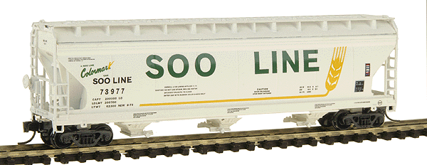 Intermountain N 67056-20 ACF 4650 Cu. Ft. 3 Bay Covered Hopper SOO LINE 'Colormark Markings' SOO #74172