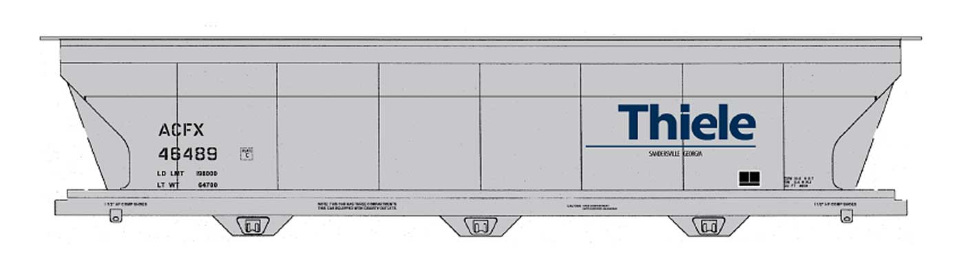 Intermountain N 67088-04 ACF 4650 Cu. Ft. 3 Bay Covered Hopper Thiele ACFX #46493