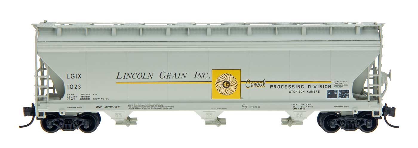 Intermountain N 67090-08 ACF 4650 Cu. Ft. 3 Bay Covered Hopper Lincoln Grain LGIX #1067