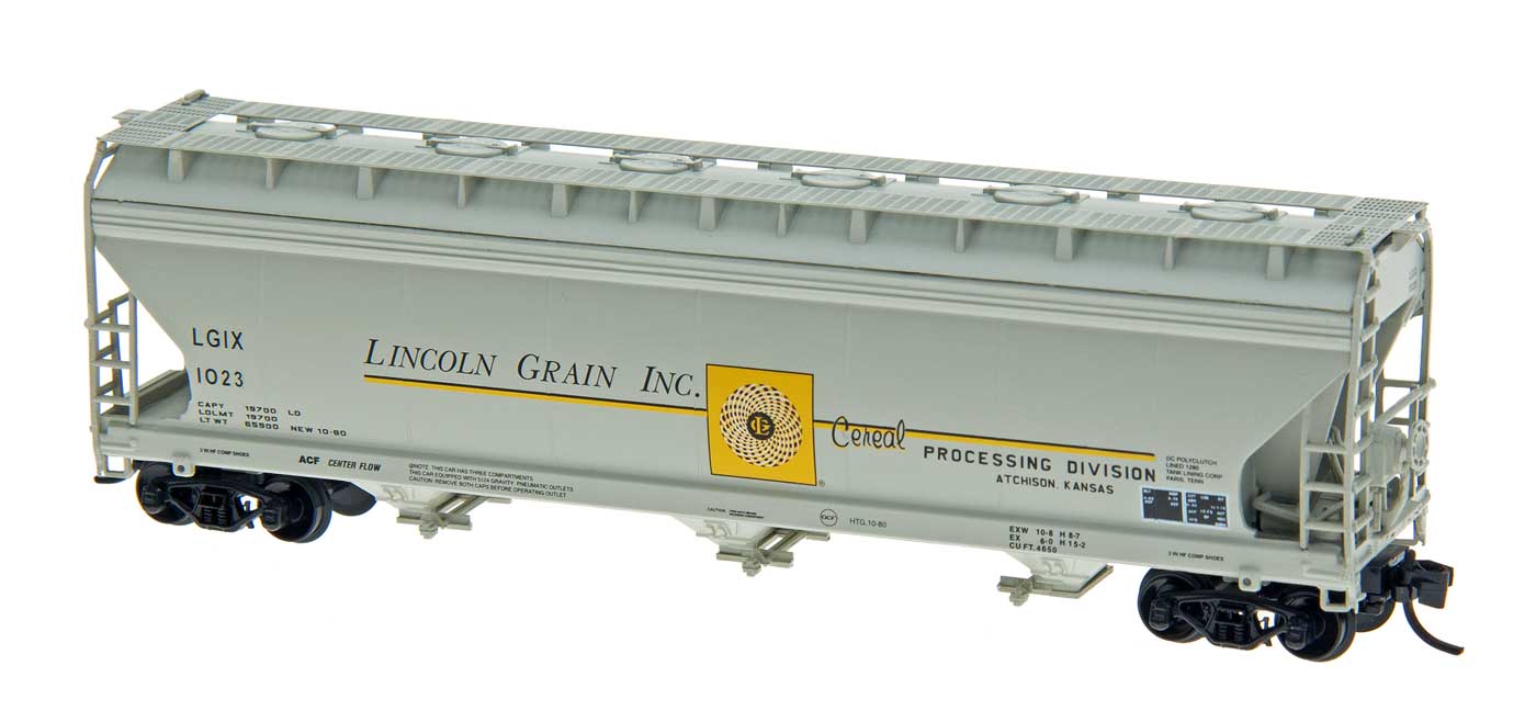 Intermountain N 67090-10 ACF 4650 Cu. Ft. 3 Bay Covered Hopper Lincoln Grain LGIX #1078