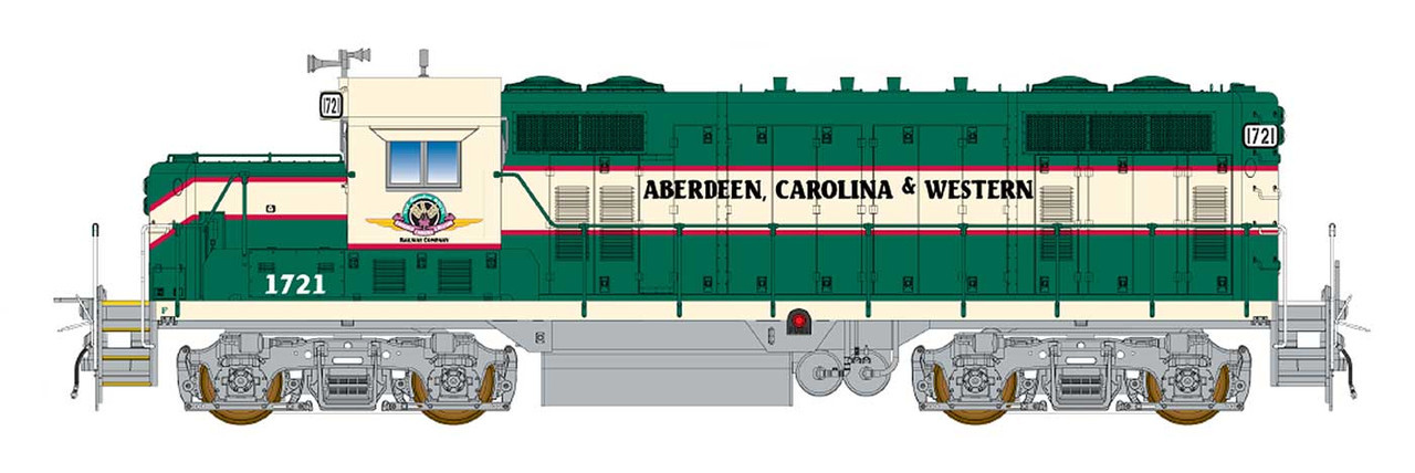 Intermountain HO 49835S-02 DCC/ESU LokSound 5 Equipped EMD GP16 Locomotive Aberdeen, Carolina & Western #1721