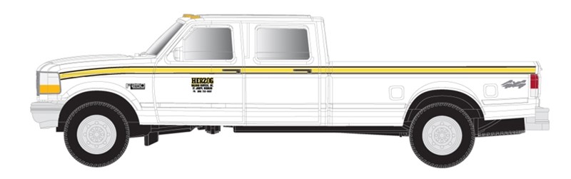 Atlas N 60000159 Ford F-250/350 Pickup Trucks White 'Herzog'  2-Pack