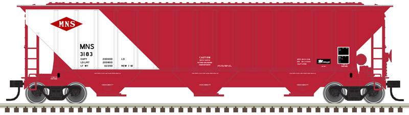 Atlas Trainman N 50005928 Thrall 4750 3-Bay Covered Hopper Minneapolis, Northfield and Southern MNS #3183