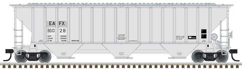 Atlas Trainman N 50005930 Thrall 4750 3-Bay Covered Hopper Rail Logistics EAFX #16028