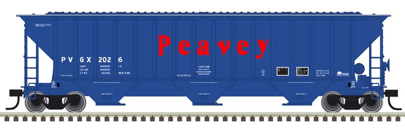 Atlas Trainman N 50005939 Thrall 4750 3-Bay Covered Hopper Peavey PVGX #2026