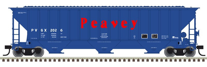 Atlas Trainman N 50005940 Thrall 4750 3-Bay Covered Hopper Peavey PVGX #2062