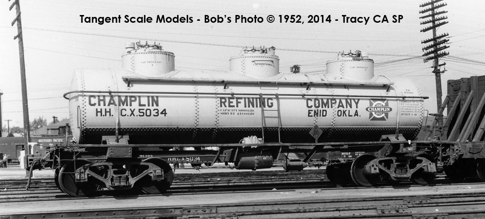 Tangent Scale Models HO 11516-04 General American 1928-Design 6000 Gallon 3-Compartment Tank Car 'Champlin Refining Company' 1952+ HHCX #5029