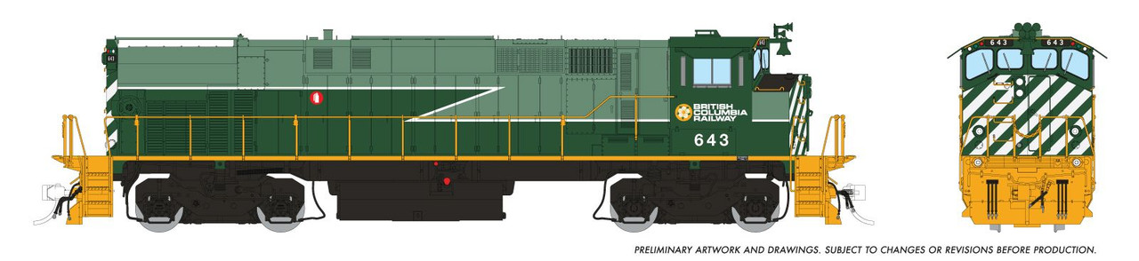 Rapido Trains Inc HO 33531 DCC/ESU LokSound V5 Equipped Montreal Locomotive Works MLW M420 Locomotive British Columbia Railway 'Green Lightning Stripe Scheme' BCR #643