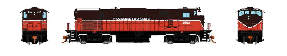 Rapido Trains Inc HO 33543 DCC/ESU LokSound V5 Equipped Montreal Locomotive Works MLW M420 Locomotive Providence & Worcester 'Simplified Brown & Red Scheme' P&W #2004