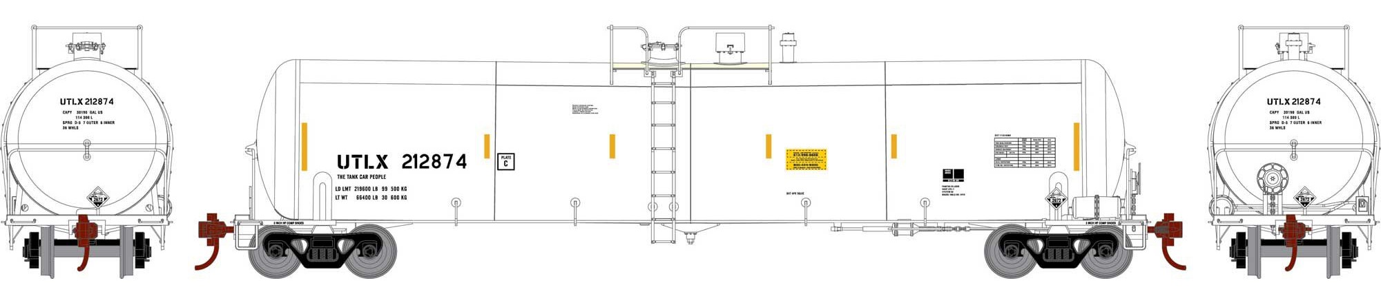 Athearn N ATH18028 30,000-Gallon Ethanol Tank Car UTLX #212869