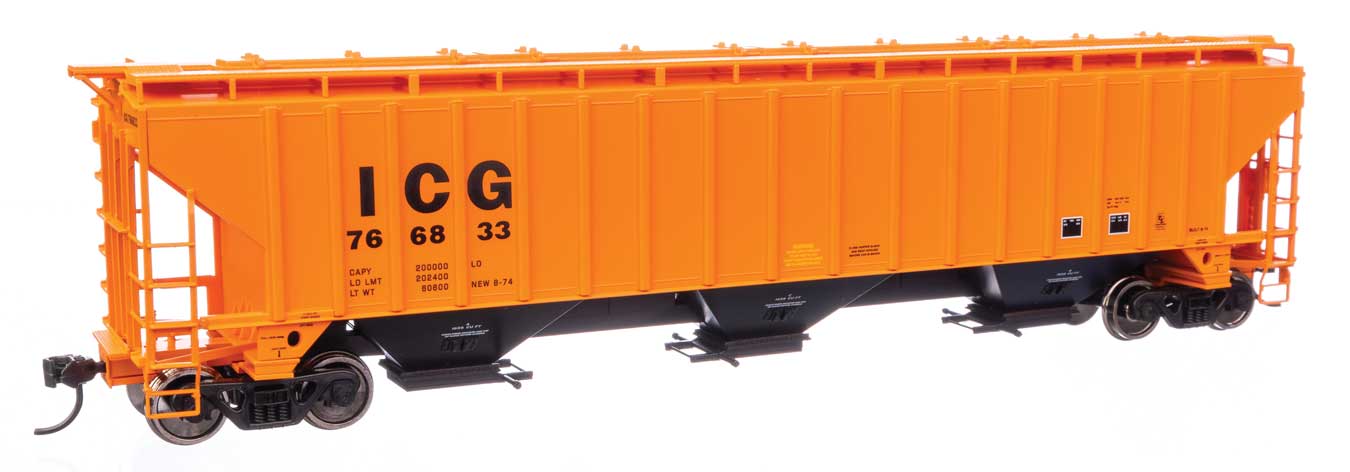 Walthers Mainline HO 910-49043 57' Trinity 4750 3-Bay Covered Hopper Illinois Central Gulf ICG #766833