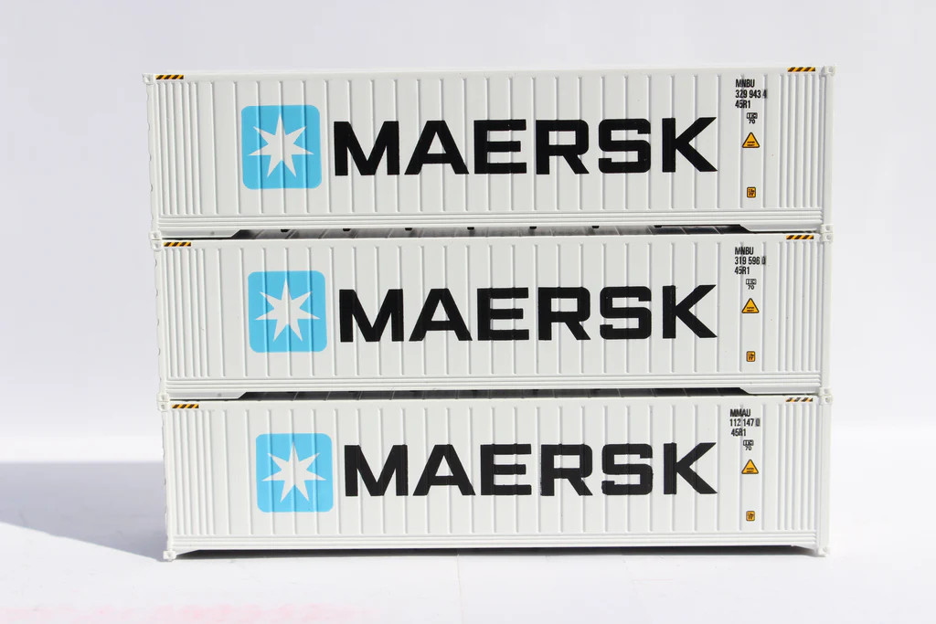 Jacksonville Terminal Company N 406555 40' High Cube Reefer Set Maersk  - 6-Pack