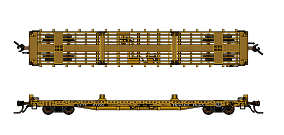 Jacksonville Terminal Company N 777015 Pullman Standard 60' Flatcar 3-5 Year Weathered TrailerTrain Logo VTTX #92638