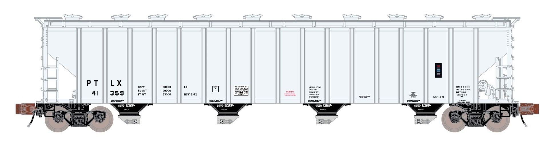 ScaleTrains Rivet Counter N SXT39317 Pullman-Standard 5820 Covered Hopper Pullman Transport Leasing/North Petro PTLX #41359