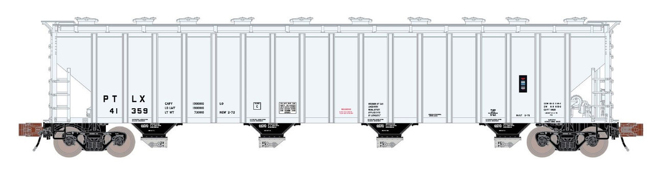 ScaleTrains Rivet Counter N SXT39319 Pullman-Standard 5820 Covered Hopper Pullman Transport Leasing/North Petro PTLX #41397