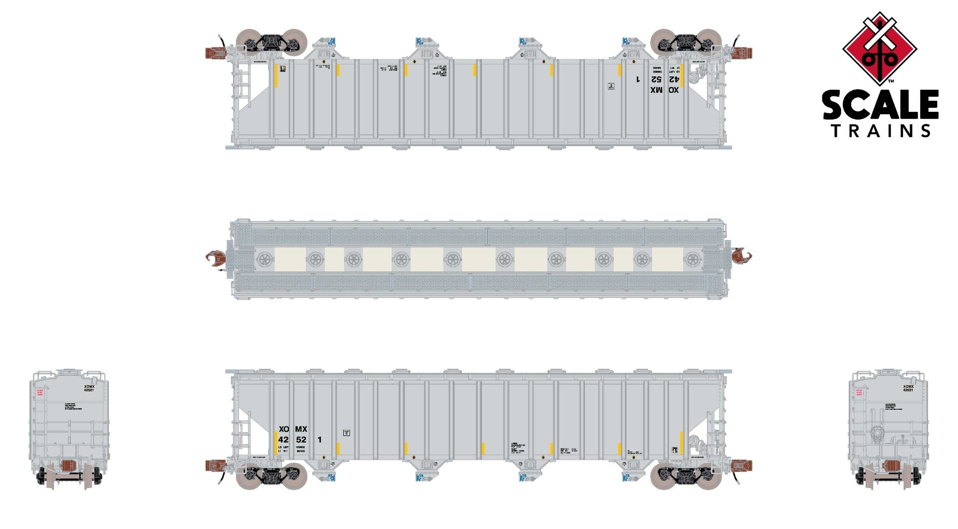 ScaleTrains Rivet Counter N SXT39335 Pullman-Standard 5820 Covered Hopper Exxon-Mobil XOMX #42521