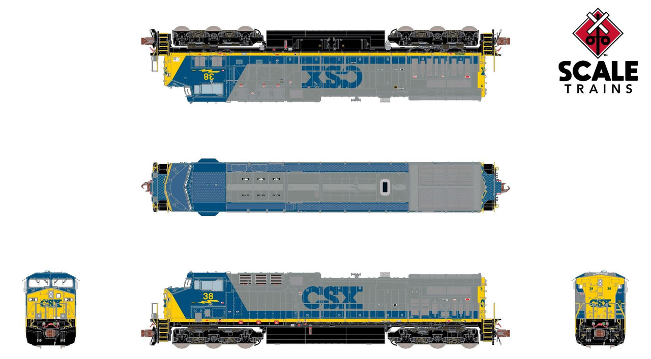 ScaleTrains Rivet Counter N SXT39102 DCC Ready GE AC4400CW Locomotive CSX 'YN2' Scheme CSX #38
