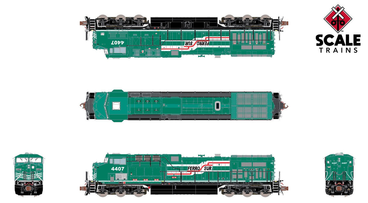 ScaleTrains Rivet Counter N SXT39123 DCC/ESU LokSound V5 Equipped GE AC4400CW Locomotive Ferrosur # 4410