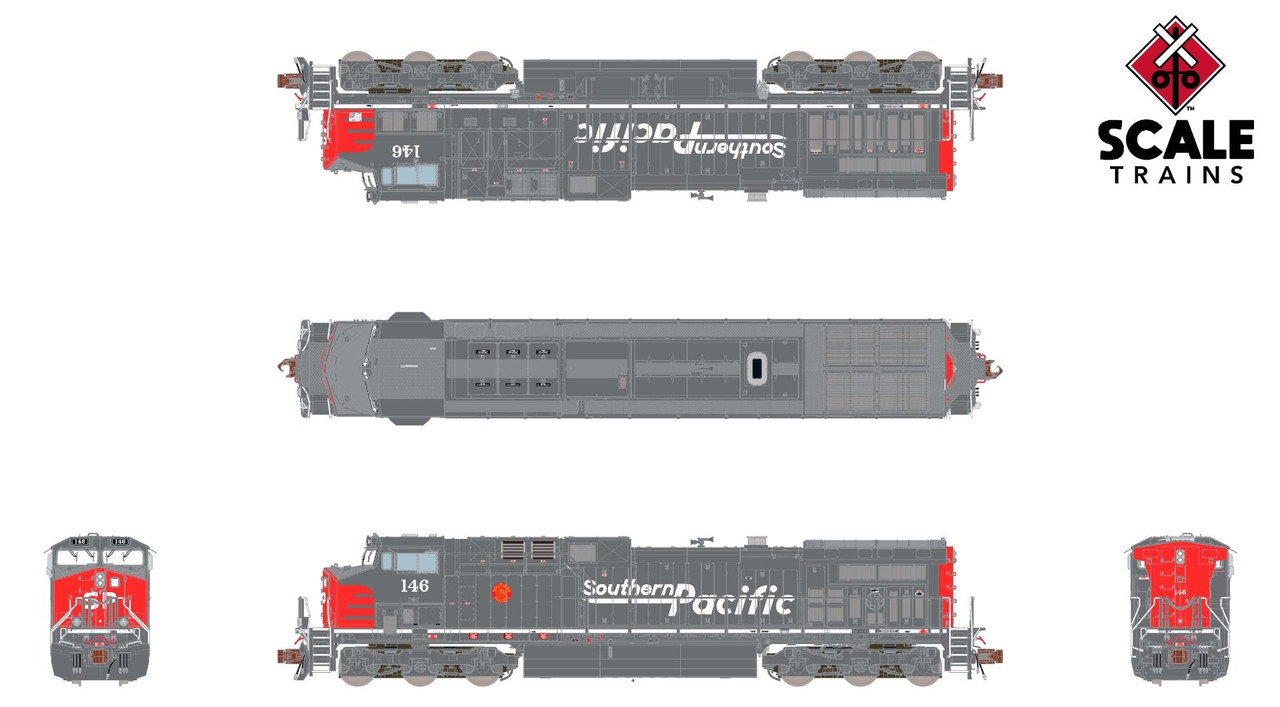 ScaleTrains Rivet Counter N SXT39129 DCC/ESU LokSound V5 Equipped GE AC4400CW Locomotive Southern Pacific 'Speed Lettering' Scheme SP #142